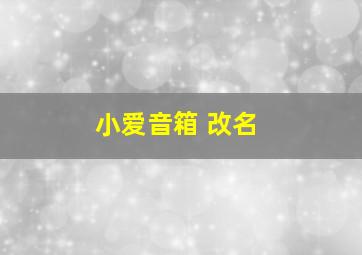 小爱音箱 改名